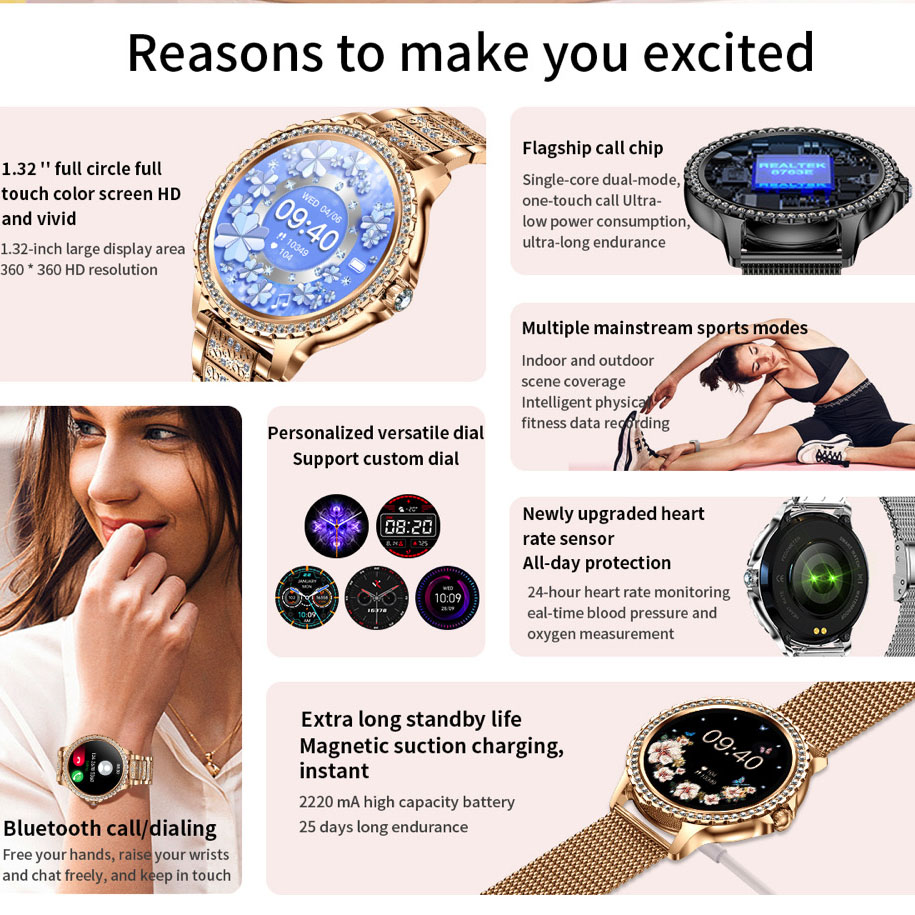 696 Nuovo Blue Tooth Call Orol - Watches Ladies Smartwatch recensione e prezzo